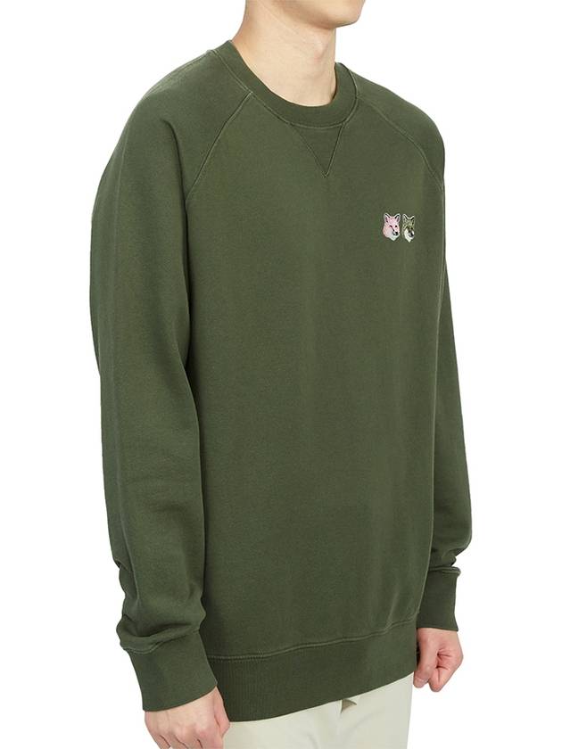 Monochrome Fox Head Patch Classic Sweatshirt Khaki - MAISON KITSUNE - BALAAN 4