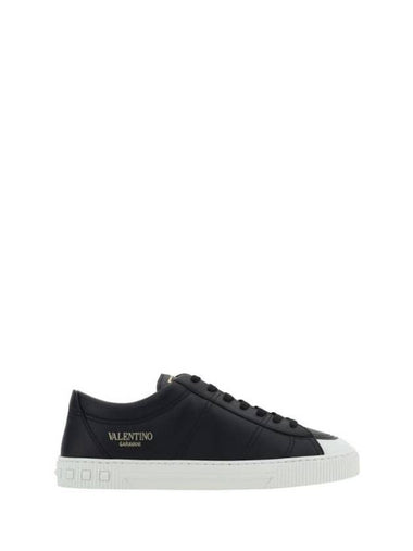 Men's Cityplanet Leather Low Top Sneakers Black - VALENTINO - BALAAN 1