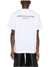 Men's Back Logo Cotton Short Sleeve T-Shirt White - WOOYOUNGMI - BALAAN 4