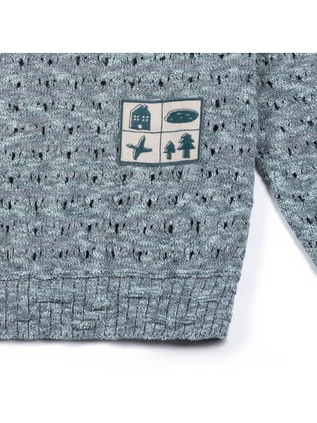 Men's I4SN04GR Scenery outside the window mesh knit blue green - IOEDLE - BALAAN 4