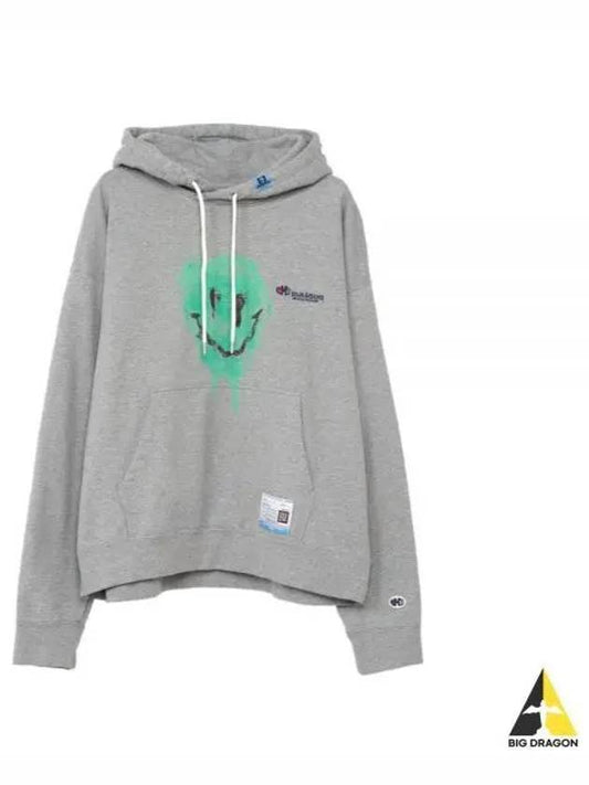 Smile Face Print Hoodie Grey - MIHARA YASUHIRO - BALAAN 2