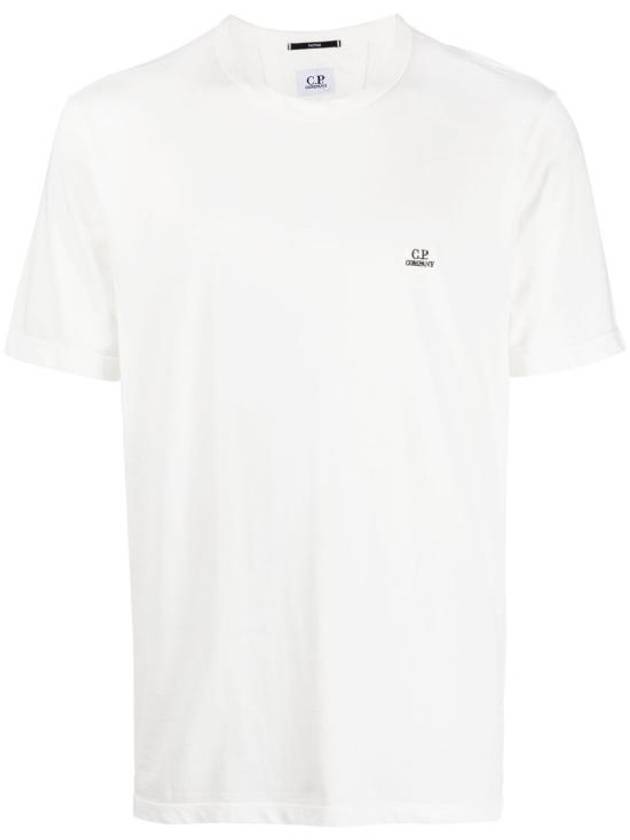 Tacting Pique Logo Crew Neck Short Sleeve T-Shirt White - CP COMPANY - BALAAN 1