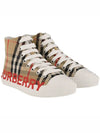 Vintage Check Logo Print High Top Sneakers Archive Beige - BURBERRY - BALAAN 5