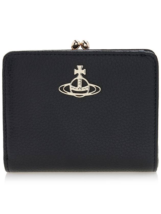 Grain Leather Frame Half Wallet Black - VIVIENNE WESTWOOD - BALAAN 2