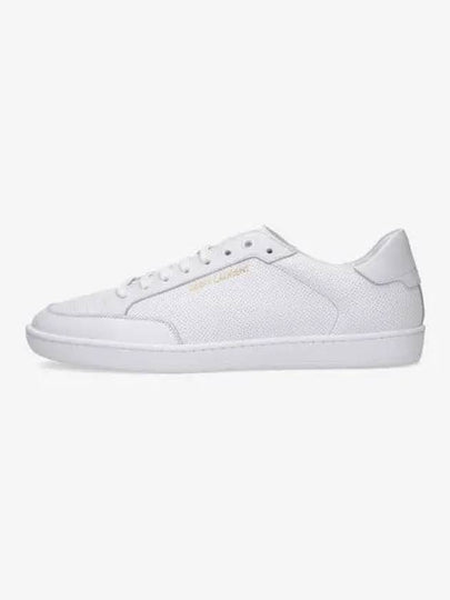 Court Classic Perforated Leather Low Top Sneakers White - SAINT LAURENT - BALAAN 2