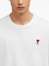 Small Heart Logo Boxy Fit Short Sleeve T-Shirt White - AMI - BALAAN 7