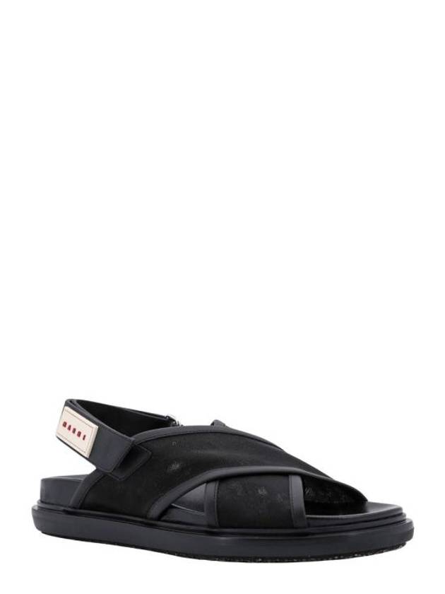 Logo Patch Crossover Sandals Black - MARNI - BALAAN 3