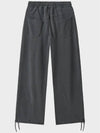 One Tuck Sweat Wide Pants Charcoal - NOIRER - BALAAN 4