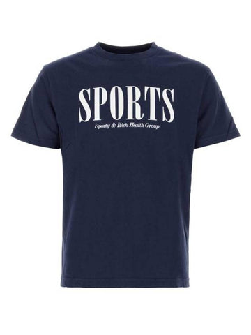 Common Sports Short Sleeve T-Shirt Navy - SPORTY & RICH - BALAAN 1