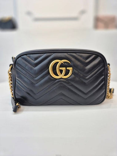 GG Marmont Matelasse Leather Cross Bag Black 447632 - GUCCI - BALAAN 1