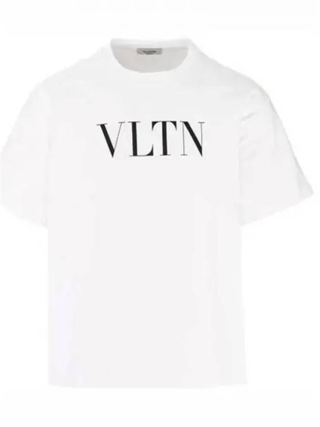 Men's VLTN Logo Overfit Short Sleeve T-Shirt White - VALENTINO - BALAAN 2