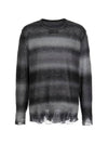 SONG FOR THE MUTE Distressed striped mohair knit 222 UKT009 STPDBLK - ETC - BALAAN 1