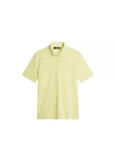 Mindy Polo Short Sleeve T-Shirt Pale Lime Yellow - J.LINDEBERG - BALAAN 1