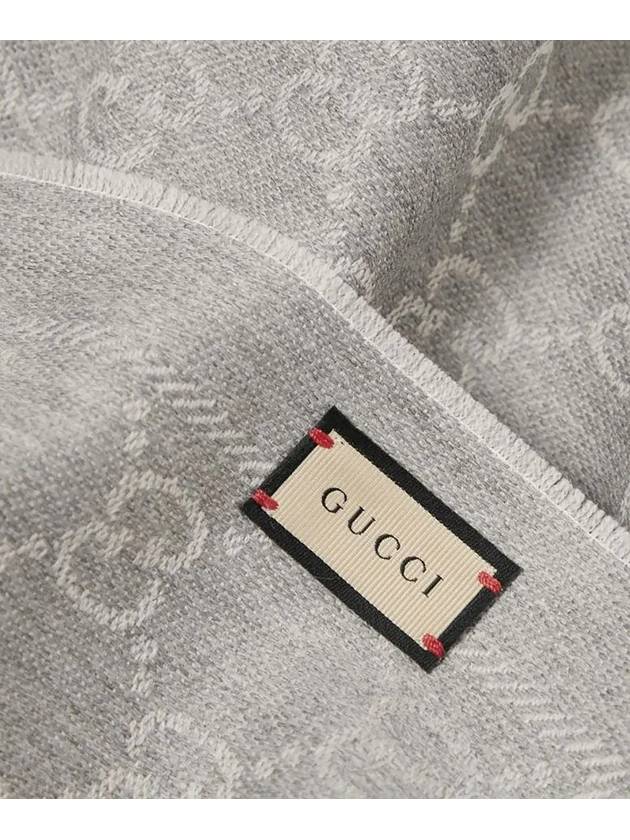 GG Jacquard Pattern Knit Muffler Grey - GUCCI - BALAAN 6