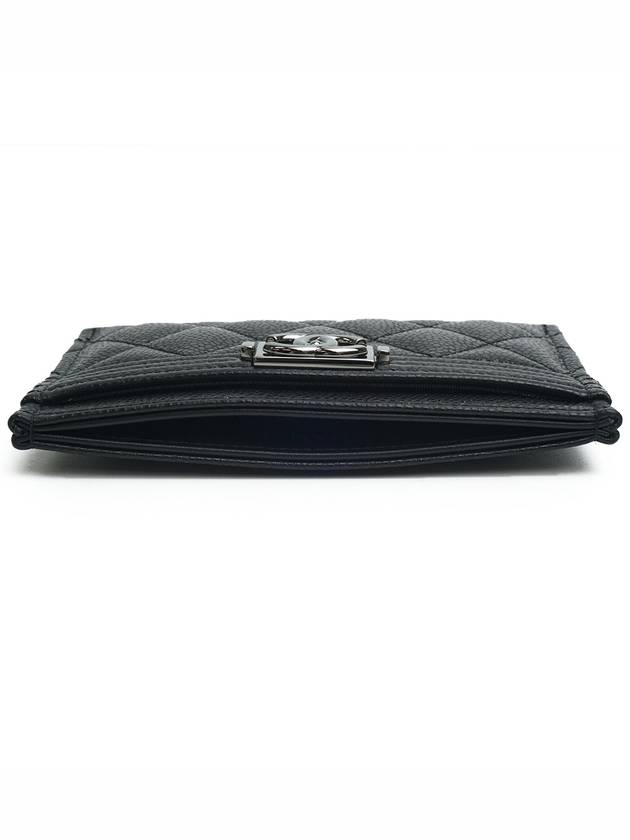 Boy Shining Silver Logo Caviar Card Wallet Black - CHANEL - BALAAN 5