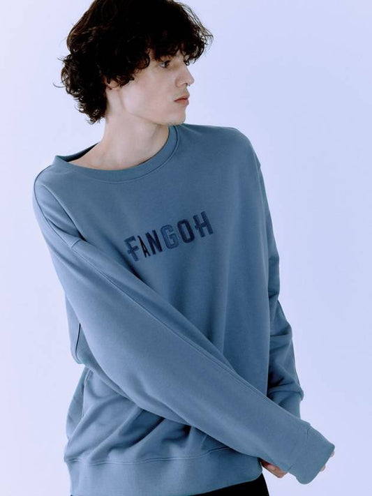 F logo embroidered crew neck sweatshirt Blue - FANGOH - BALAAN 2