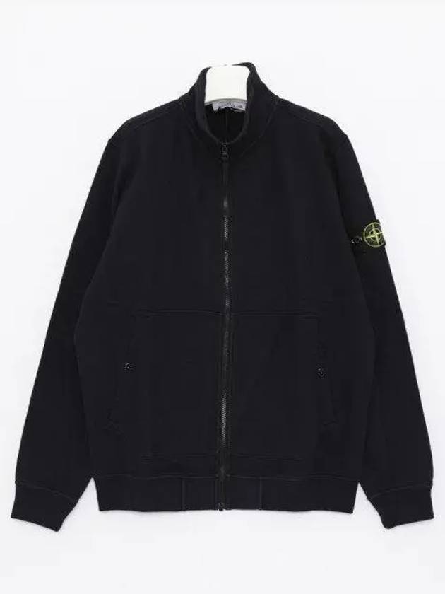 Men's Wappen Patch Cotton Zip Up Jacket Blue - STONE ISLAND - BALAAN 2