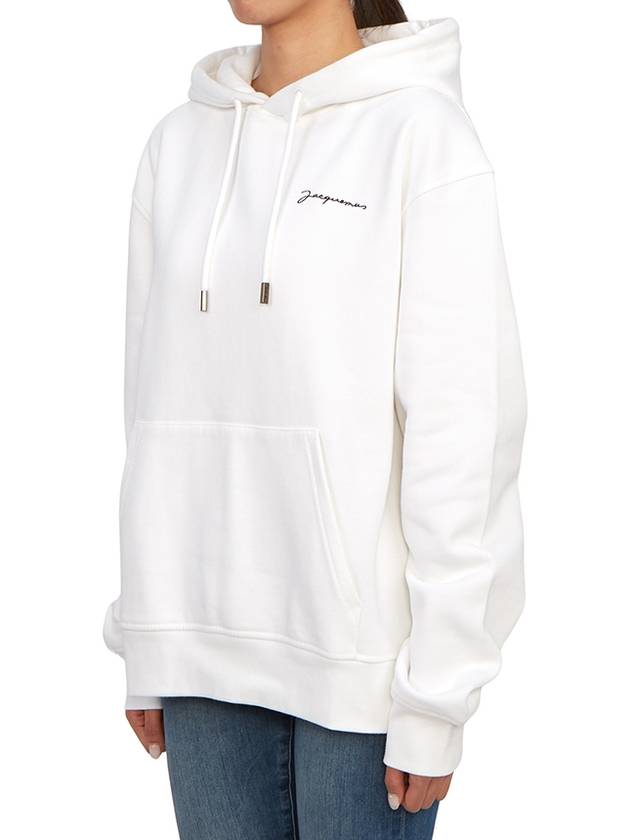 Le Brode Logo Cotton Hoodie White - JACQUEMUS - BALAAN 3