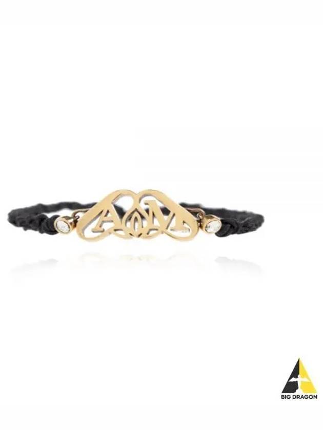 Logo Plaque Bracelet Black - ALEXANDER MCQUEEN - BALAAN 2