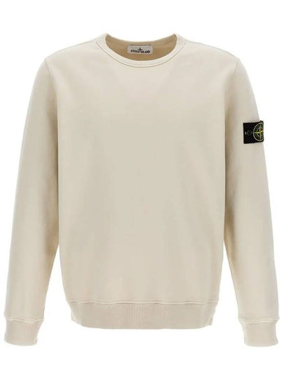 Brushed Cotton Fleece Garment Dyed Crewneck Sweatshirt Stucco - STONE ISLAND - BALAAN 2