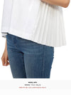 Women's Back Pleated Cotton Short Sleeve T-Shirt White - SACAI - BALAAN 10