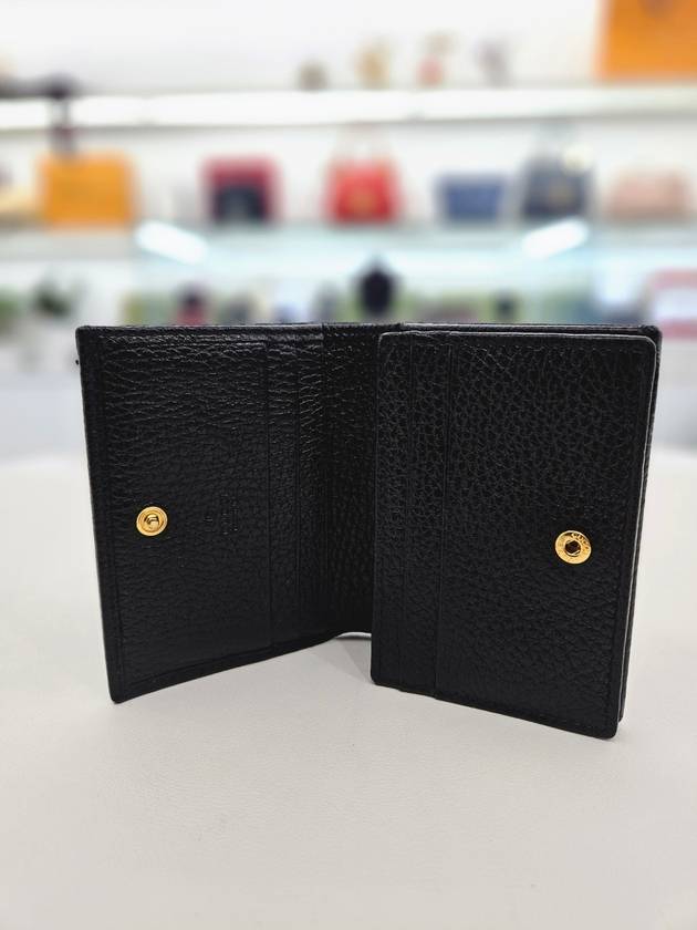 GG Marmont leather card case wallet black gold 456126 - GUCCI - BALAAN 10