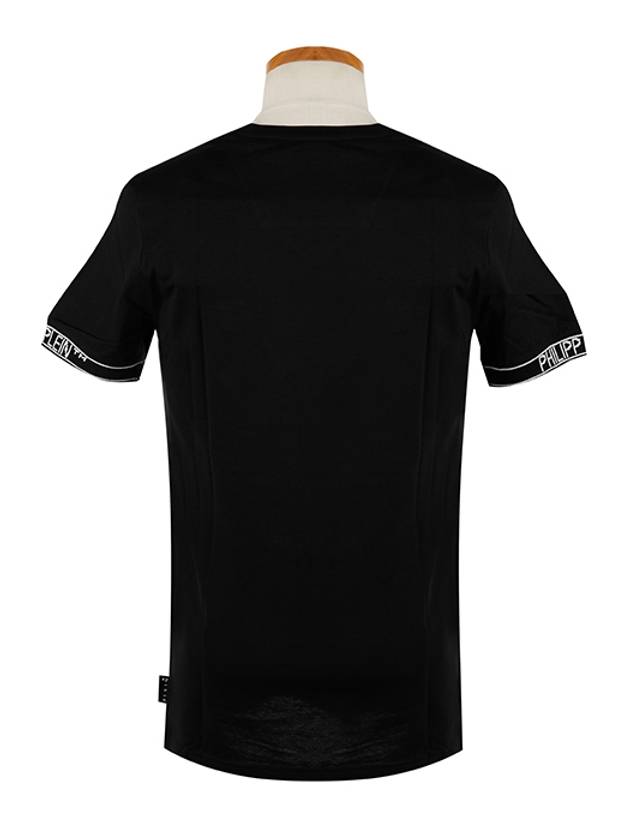 Jacquard Logo Lettering Cotton Short Sleeve T-shirt Black - PHILIPP PLEIN - BALAAN 4