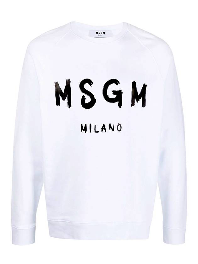 Milano Brushed Logo Sweatshirt White - MSGM - BALAAN 1