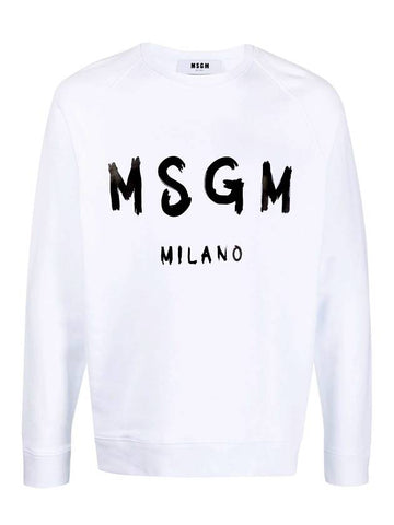 Milano Brushed Logo Sweatshirt White - MSGM - BALAAN 1