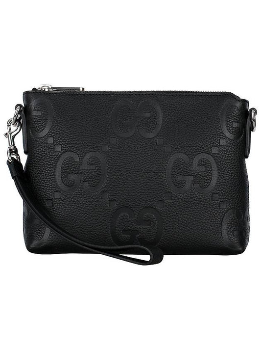 Jumbo GG Leather Messenger Cross Bag Black - GUCCI - BALAAN 2