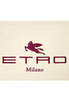 Embroidered Logo Clutch Bag Beige - ETRO - BALAAN 8