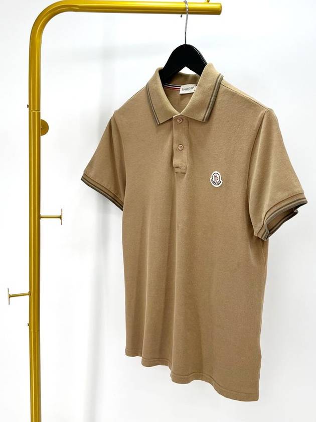 Short sleeve collared t shirt beige S size - MONCLER - BALAAN 3