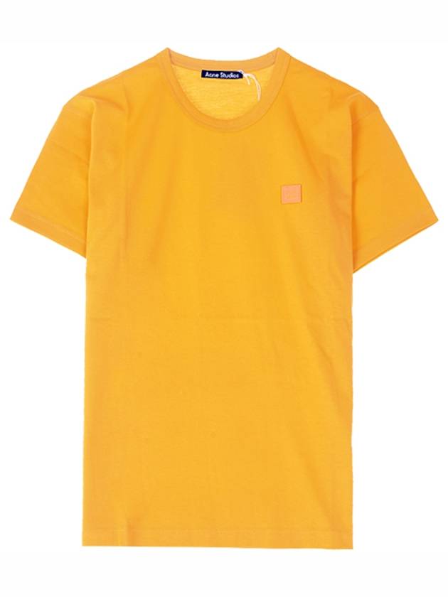 Acne 25E173 ABK Face Patch Round Short Sleeve T-shirt Honey Yellow Men’s T-shirt TJ - ACNE STUDIOS - BALAAN 1