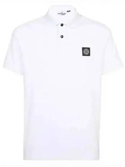 Men's Logo Patch Polo Shirt White - STONE ISLAND - BALAAN 2