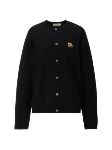 Tiger Embroidered Wool Cardigan Black - ONITSUKA TIGER - BALAAN 1