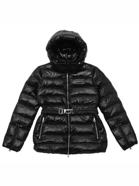 Women s goose down padded jacket Pigna belted hoodie VDDJ25235 BKS - DUVETICA - BALAAN 2