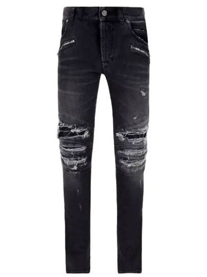 Destroyed Panel Detail Jeans Black - BALMAIN - BALAAN 2