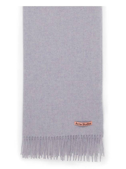 Logo Wool Fringe Muffler Powder Blue Melange - ACNE STUDIOS - BALAAN 2