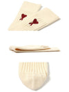 Heart Logo Socks 3 Packs Set Beige - AMI - BALAAN 4