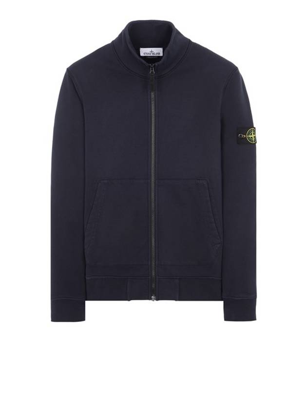 Wappen Patch Cotton Fleece Zip-up Jacket Navy - STONE ISLAND - BALAAN 1