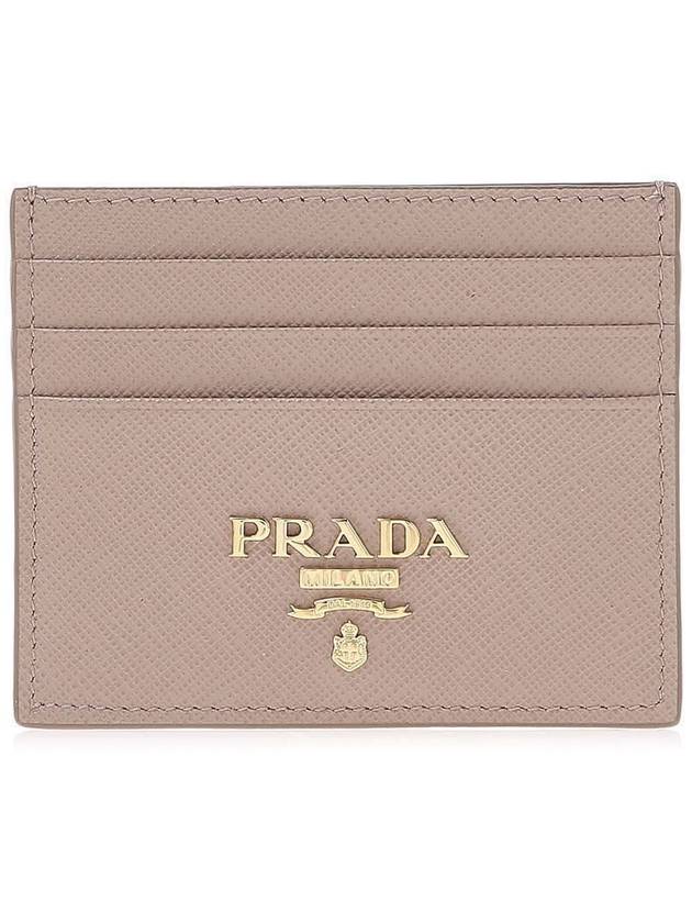 Metal Logo Saffiano Card Wallet Powder Pink - PRADA - BALAAN 2