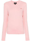 Embroidered Logo Knit Top Pink - A.P.C. - BALAAN 2