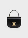 Besace Clea Triomphe Small Shiny Calfskin Tote Bag Black - CELINE - BALAAN 2