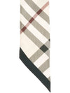 Skinny Check Silk Scarf Stone - BURBERRY - BALAAN 5