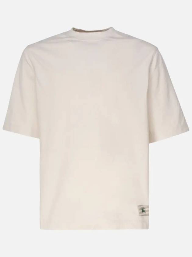 Cotton Short Sleeve T-Shirt Ivory - BURBERRY - BALAAN 3