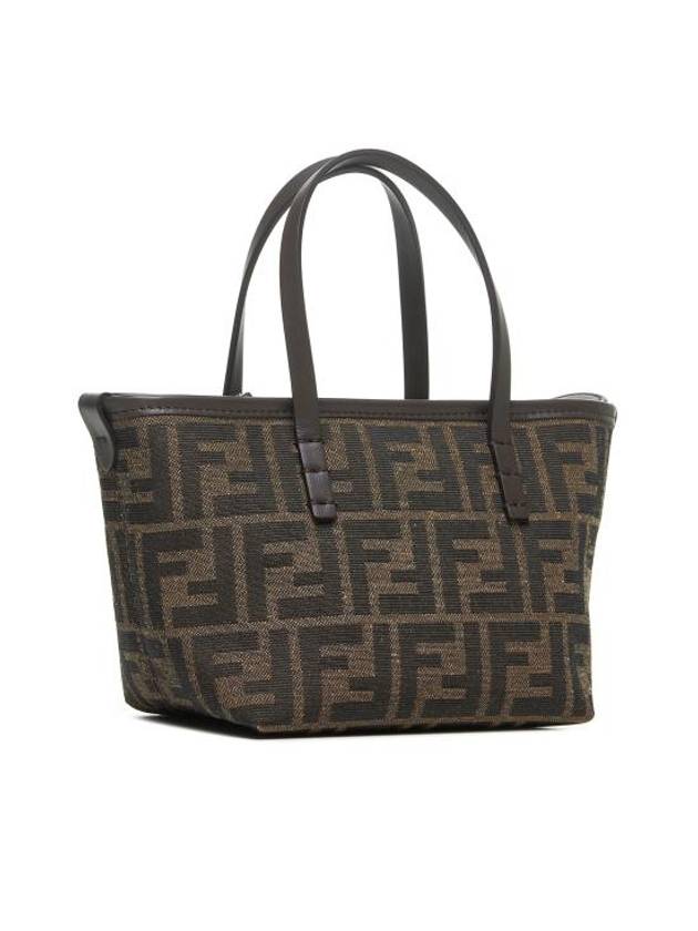 Roll FF Jacquard Mini Tote Bag Brown - FENDI - BALAAN 3