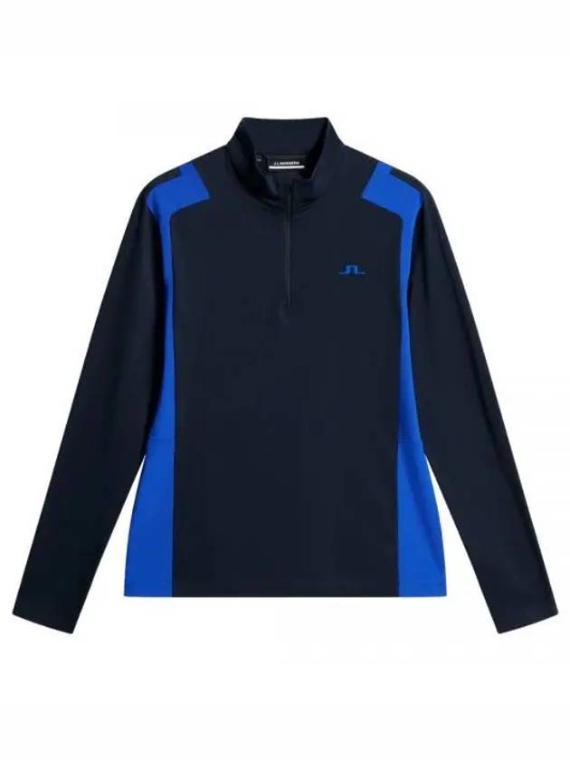 Lucas Quarter Zipper Long Sleeve T-Shirt Black Blue - J.LINDEBERG - BALAAN 2