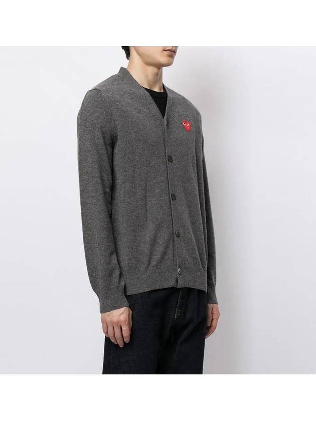 Red Heart Cardigan Dark Grey P1 AZ N008 3 - COMME DES GARCONS - BALAAN 3