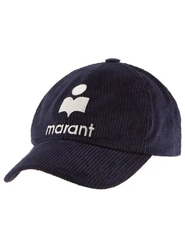 Tyron Embroidered Logo Corduroy Ball Cap Faded Night - ISABEL MARANT - BALAAN 1