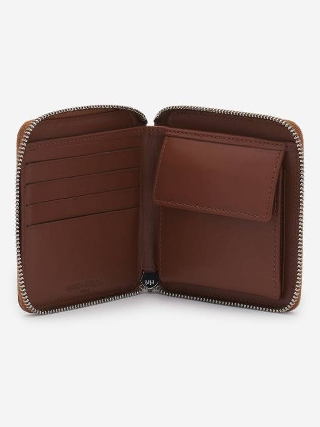 Fox Head Square Zipper Half Wallet Brown - MAISON KITSUNE - BALAAN 3